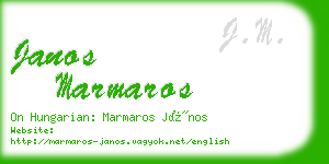 janos marmaros business card